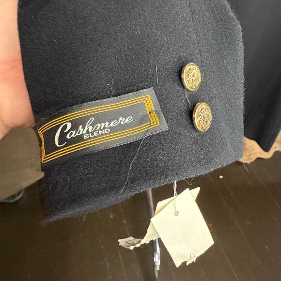 Dumas Cashmere Blend Black Blazer Women’s 14 NWT Made in USA Wool Jacket 80s - Picture 11 of 14